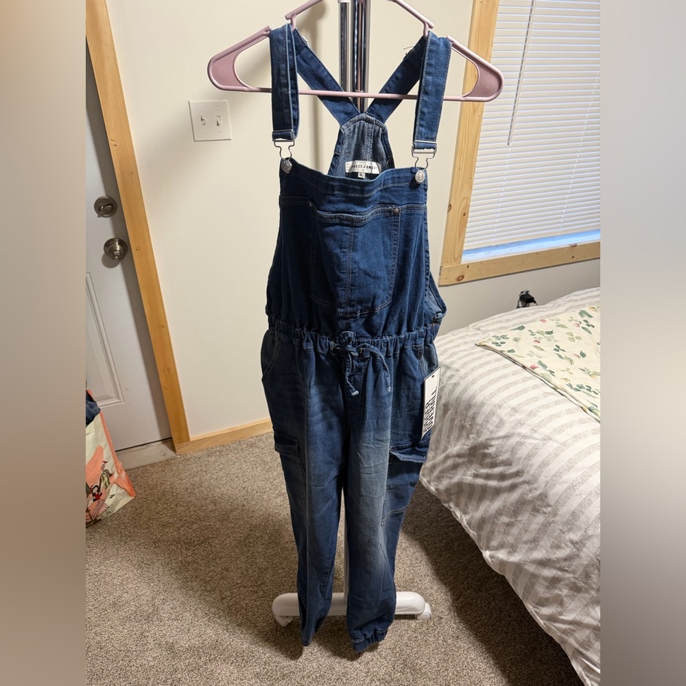 Almost Famous Dark Blue Women's Denim Overalls